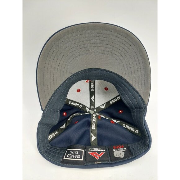 D-Series Baseball Cap With Embroidered Red "R" Logo Navy Blue With Gray Undervis - Picture 5 of 5
